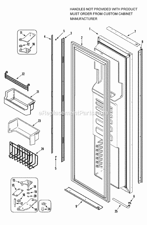 Maytag AS229CSBGB Side-By-Side International Refrigeration Freezer Door Diagram