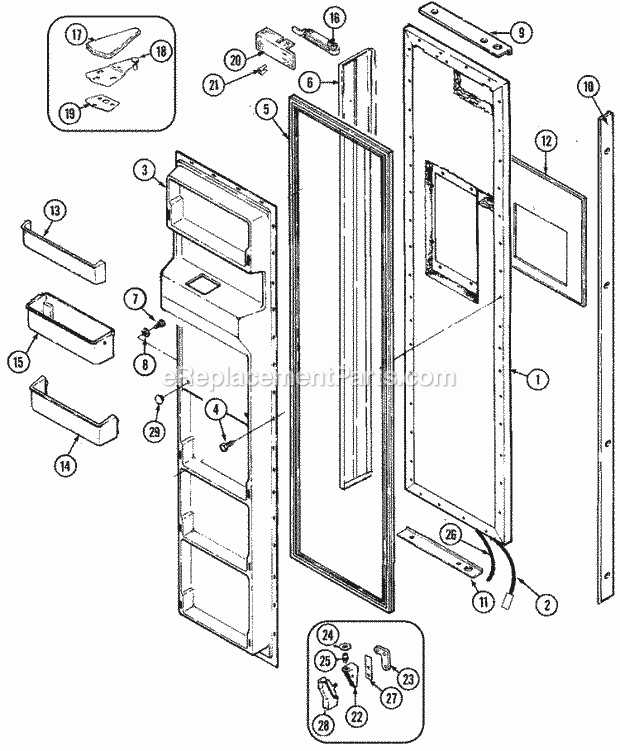 Maytag BS24Y9DB Ref - Sxs/I&w Freezer Door Diagram
