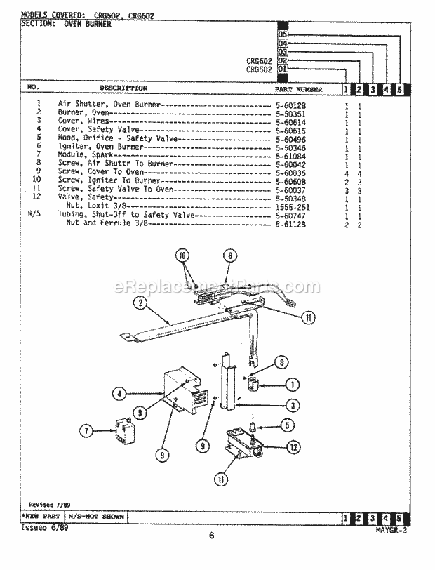 Maytag CRE900 Electric Maytag Cooking Door & Drawer Assembly Diagram