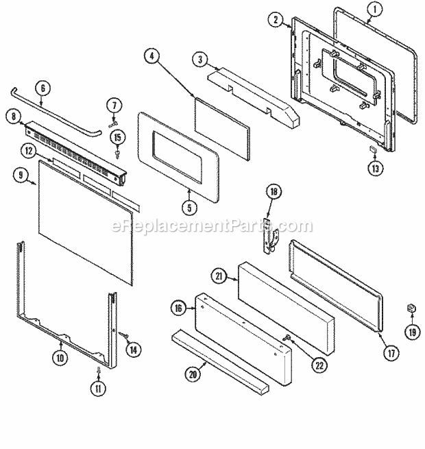 Maytag CRG7700CAL Freestanding, Gas Maytag Cooking Door / Drawer Diagram