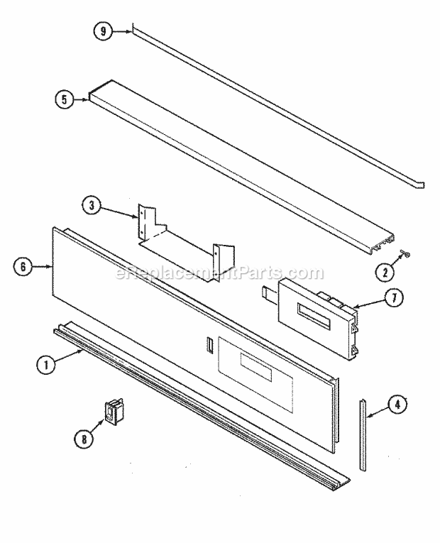 Maytag CWE9030BCB Built-In, Electric Maytag Cooking Control Panel Diagram