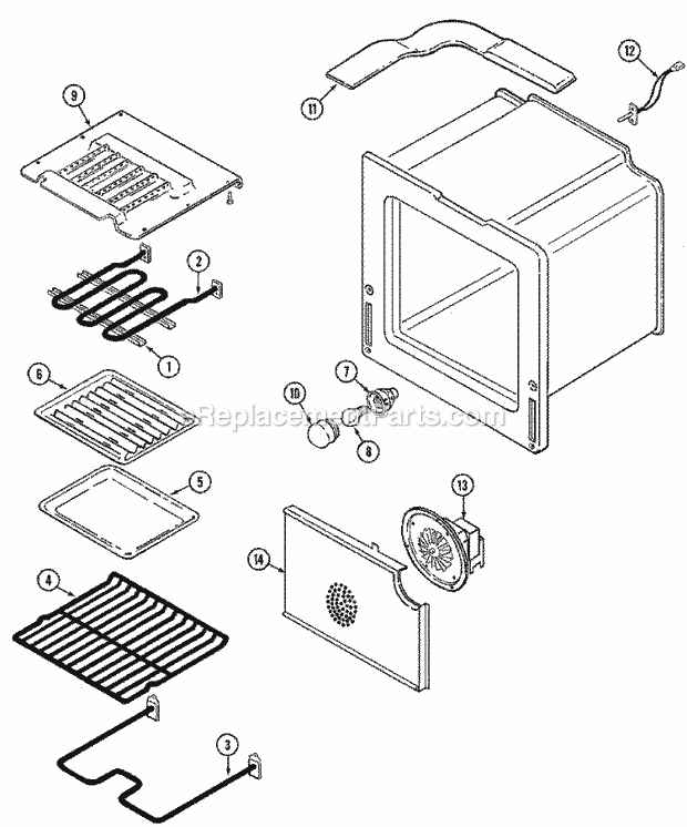 Maytag CWE9030BCB Built-In, Electric Maytag Cooking Oven Diagram