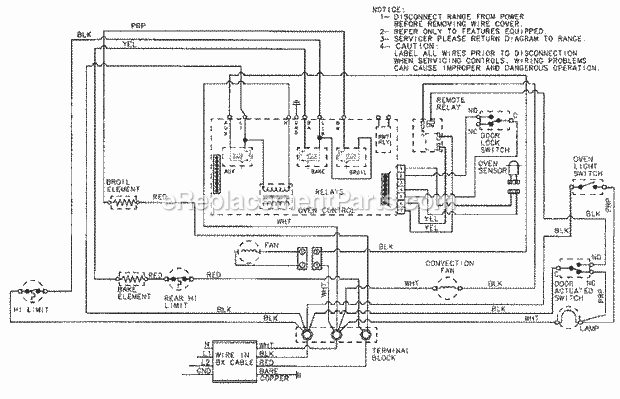 Maytag CWE9030BCB Built-In, Electric Maytag Cooking Wiring Information Diagram