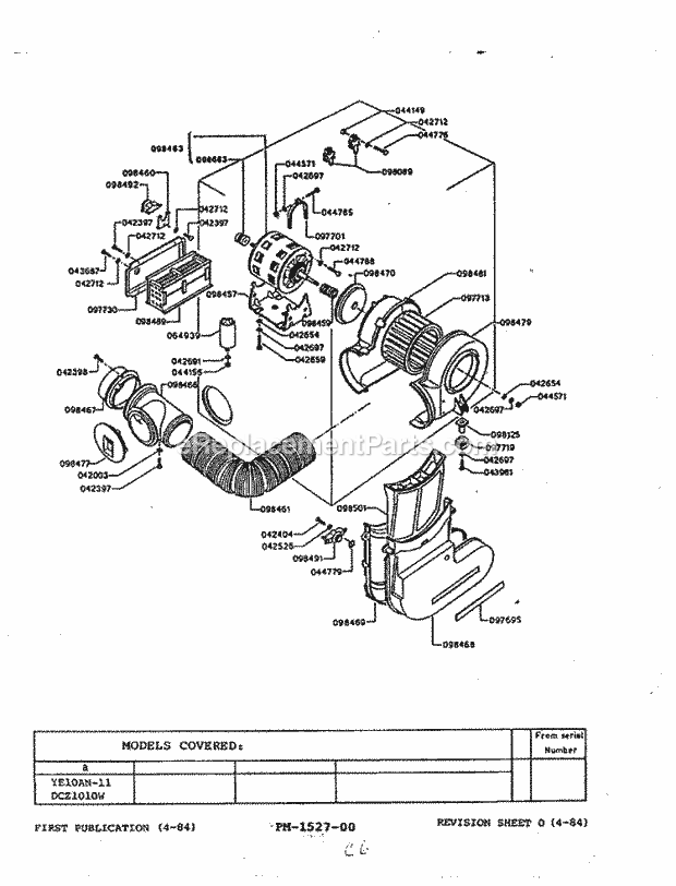 Maytag DCZ1040AM Residential Brands Stack Laundry Motor (Dcz1010) Diagram