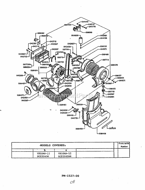 Maytag DCZ1040AM Residential Brands Stack Laundry Motor (Dcz1040) Diagram