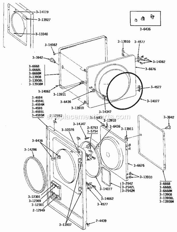 Maytag DE24CT Maytag Laundry (Dryer Ele) Front Panel & Door Assembly Diagram