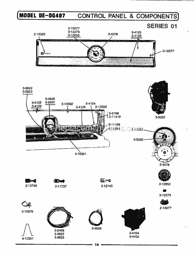 Maytag DE407 Dryer- Ele Control Panel & Components (Ser 01) Diagram