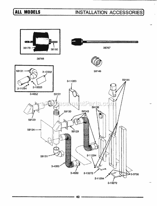 Maytag DE606 Residential Maytag Laundry Installation Accessories Diagram