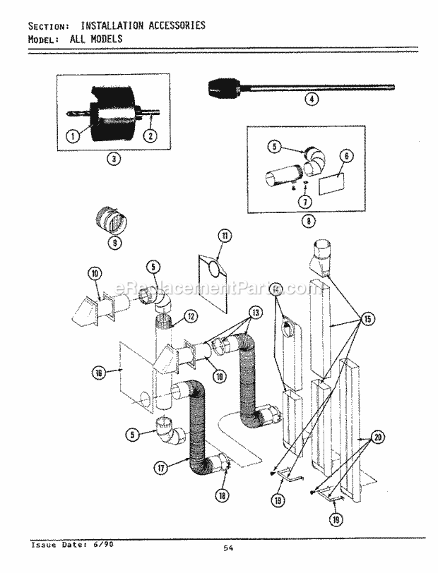 Maytag DG9900 Residential Maytag Laundry Installation Accessories Diagram