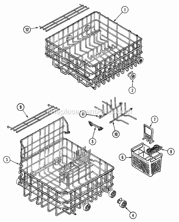 Maytag DWU8891BAB Maytag Dishwasher Racks Diagram