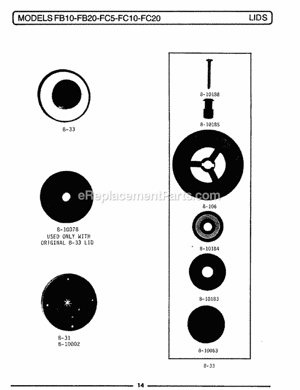 Maytag FC20 Disposal Lids Diagram