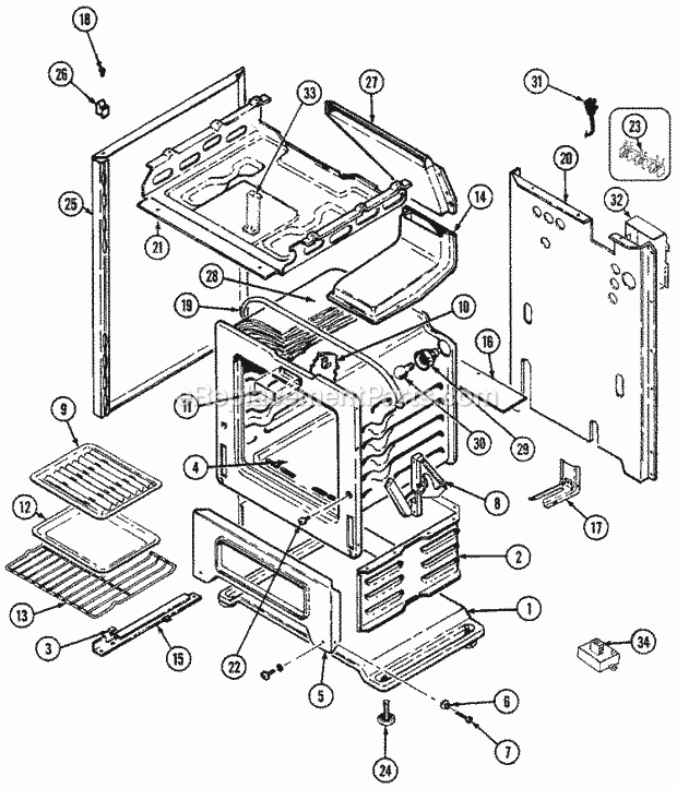 Maytag G3227XRA-M Gas Brands Cooking Oven Diagram