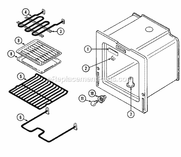 Maytag G3521WRA-3 Electric Magic Chef Cooking Oven Diagram