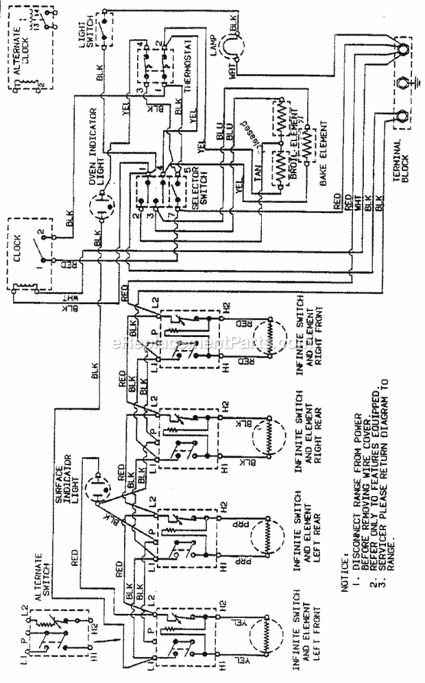 Maytag G3521WRA-3 Electric Magic Chef Cooking Wiring Information Diagram