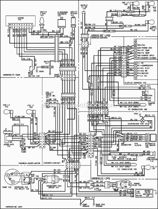 Maytag GC2225GEK3 Side-By-Side International Refrigeration Wiring Information (Gc2225gek3 / 5 / 9 - Ser10) Diagram