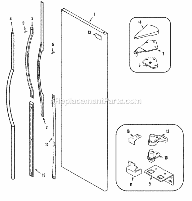 Maytag GC2227CDFB Side-By-Side International Refrigeration Fresh Food Outer Door Diagram