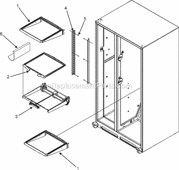 Maytag GC2227HEKS Side-By-Side Refrigerator Refrigerator Shelves (Gc2227hekb / S / W) Diagram