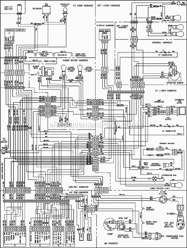 Maytag GC2227HEKW Side-By-Side Refrigerator Wiring Information (Gc2227hekb / S / W) Diagram