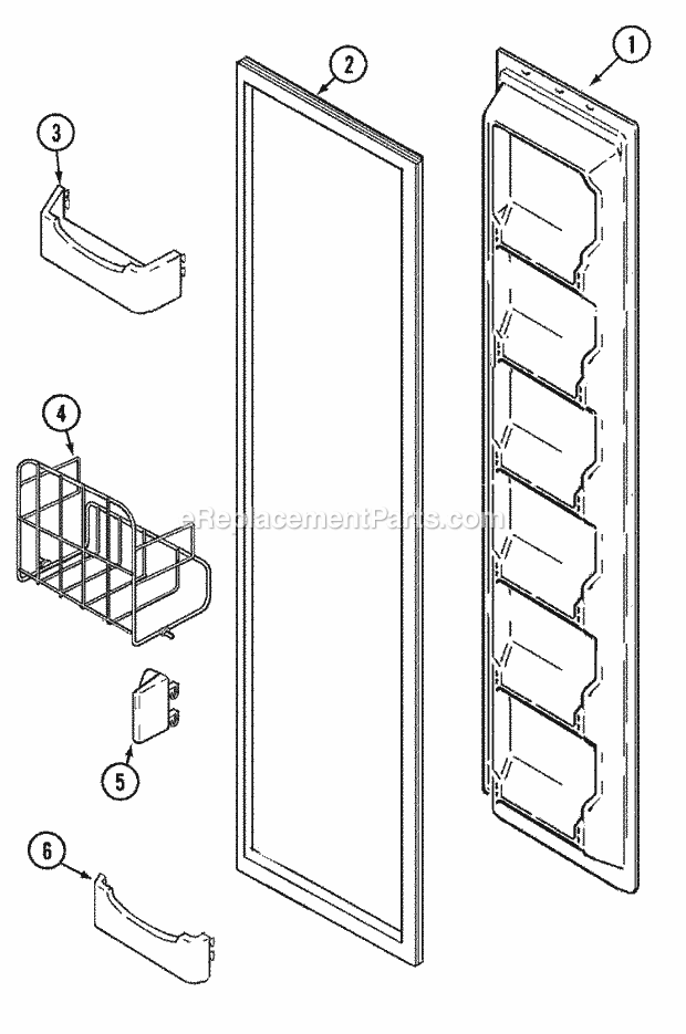 Maytag GC2327PEDB Side-By-Side Brands Refrigeration Freezer Inner Door Diagram