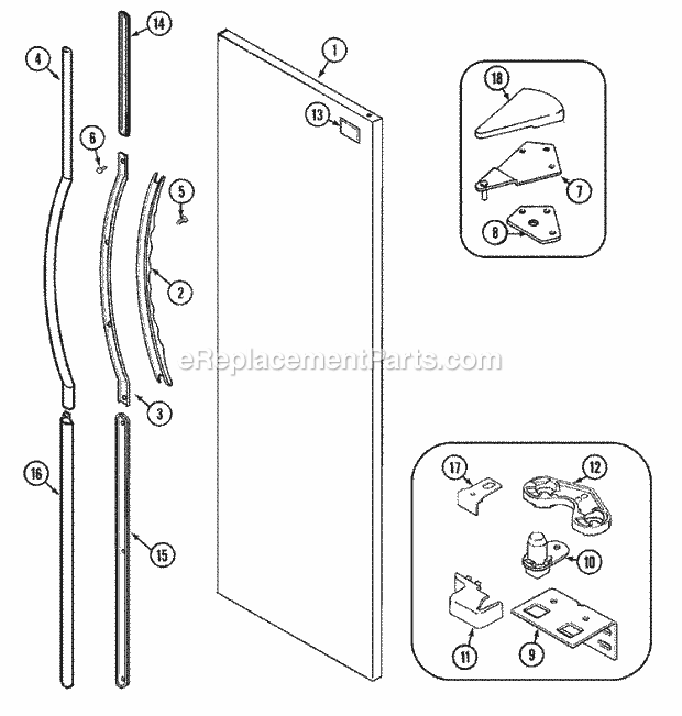 Maytag GC2327PEDB Side-By-Side Brands Refrigeration Fresh Food Outer Door Diagram