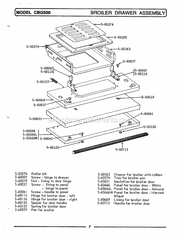 Maytag GCBG500 Gas Maytag Cooking Drawer Assembly Diagram