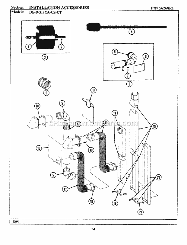 Maytag GDE19CT Manual, (Dryer Ele) Installation Accessories Diagram