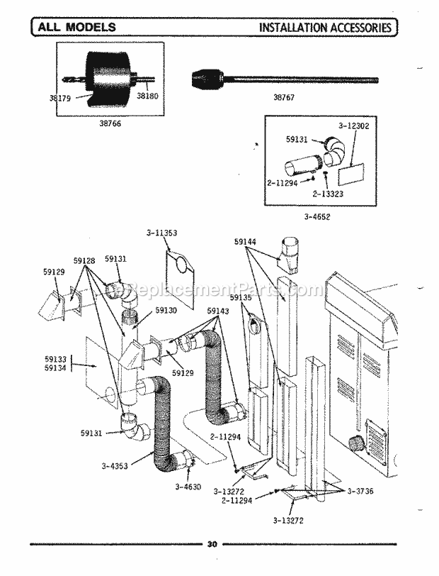 Maytag GDE510 Residential Maytag Laundry Installation Accessories Diagram