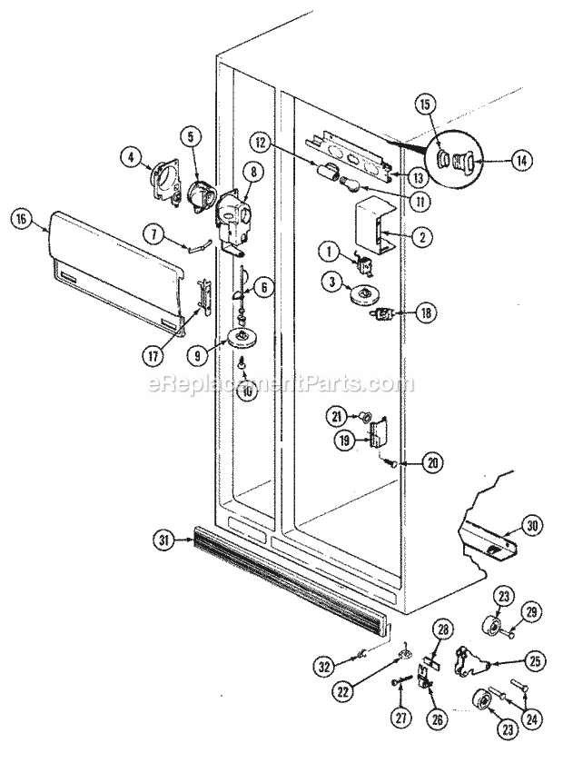 Maytag GS24X8DV (DR83A) Side-By-Side Brands Refrigeration Fresh Food Compartment Diagram