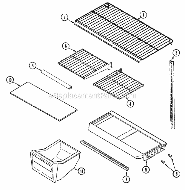 Maytag GT1522NDEW Top Freezer Brands Refrigeration Shelves & Accessories (Gt1522ndew) Diagram