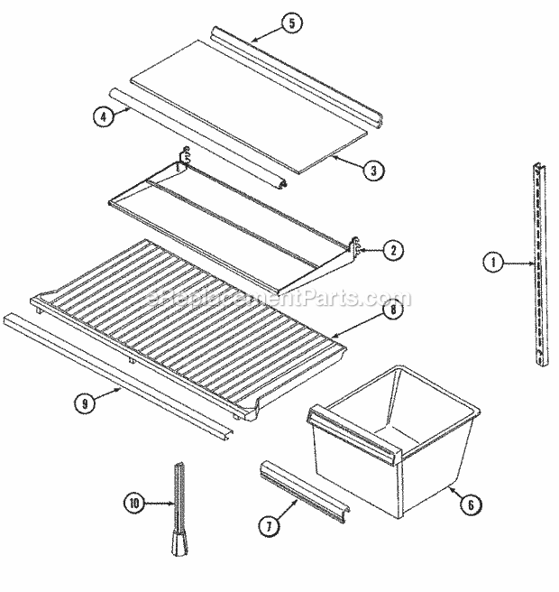 Maytag GT17A7V Ref - Top Mount Shelves & Accessories Diagram