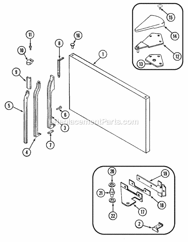 Maytag GT23B7N3EA Top Freezer Brands Refrigeration Freezer Outer Door Diagram