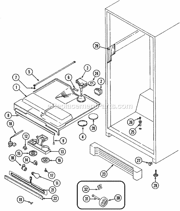 Maytag GT23B7N3EA Top Freezer Brands Refrigeration Fresh Food Compartment Diagram