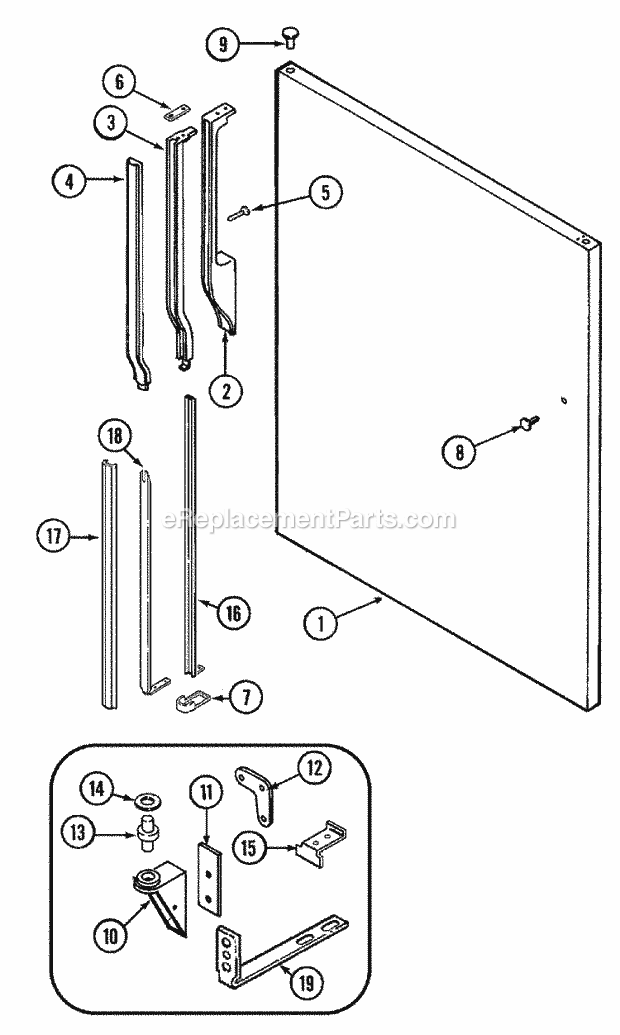 Maytag GT23B7N3EV Top Freezer Brands Refrigeration Fresh Food Outer Door Diagram