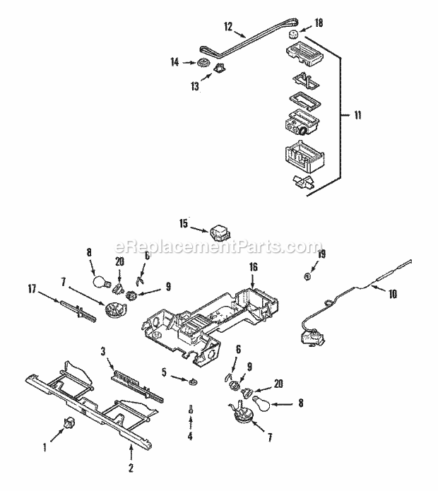 Maytag GT2427PEGW Top Freezer Refrigerator Controls Diagram