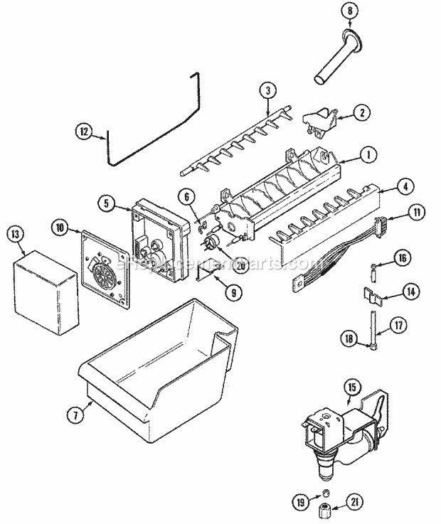 Maytag GT2427PEGW Top Freezer Refrigerator Optional Ice Maker Kit - Uki1000agx Diagram