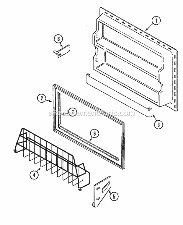 Maytag GT2427PVCW Top Freezer Brands Refrigeration Freezer Inner Door Diagram