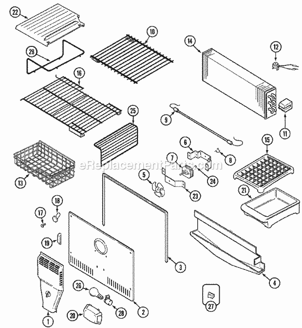 Maytag GT2428PEFW Top Freezer Brands Refrigeration Freezer Compartment Diagram