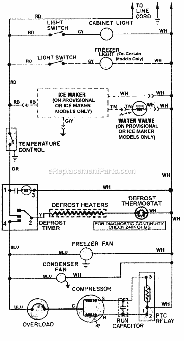 Maytag GT2688PKCW Top Freezer Brands Refrigeration Wiring Information Diagram