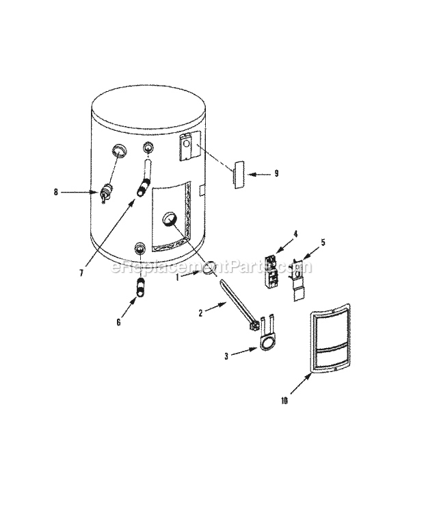 Maytag H6610MS Electric Maytag Performa Water Heater Body Diagram