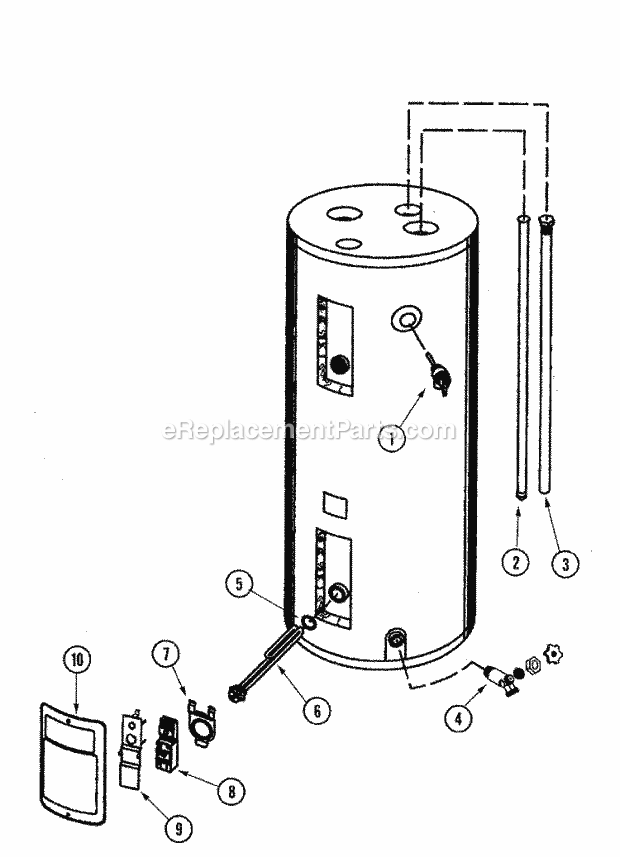 Maytag HJ6301JRT2CSA Electric Water Heater Body Diagram