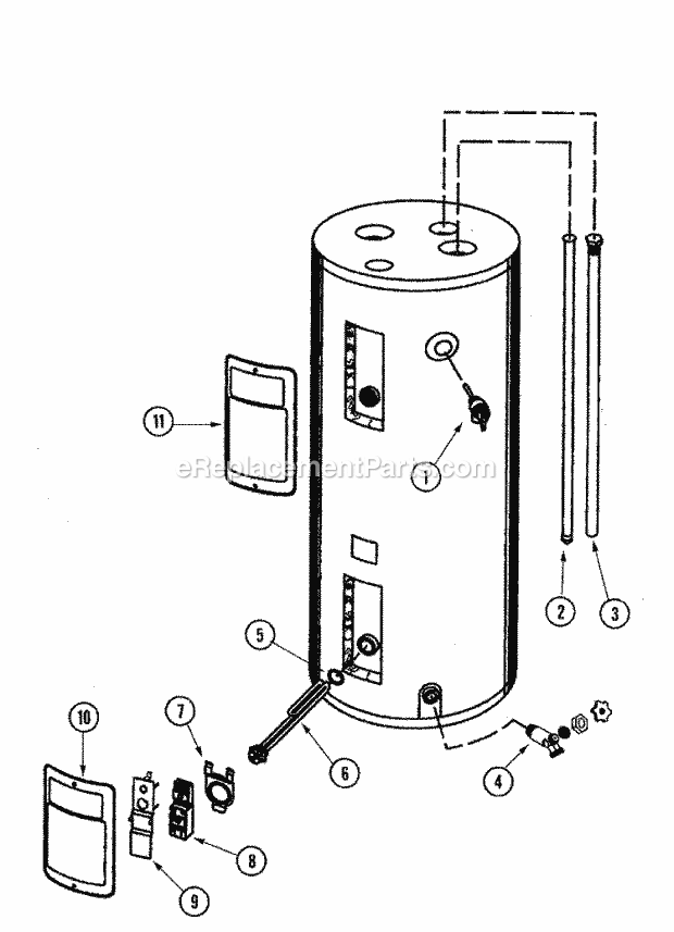 Maytag HJ6401JRT2CSA Electric Water Heater Body Diagram