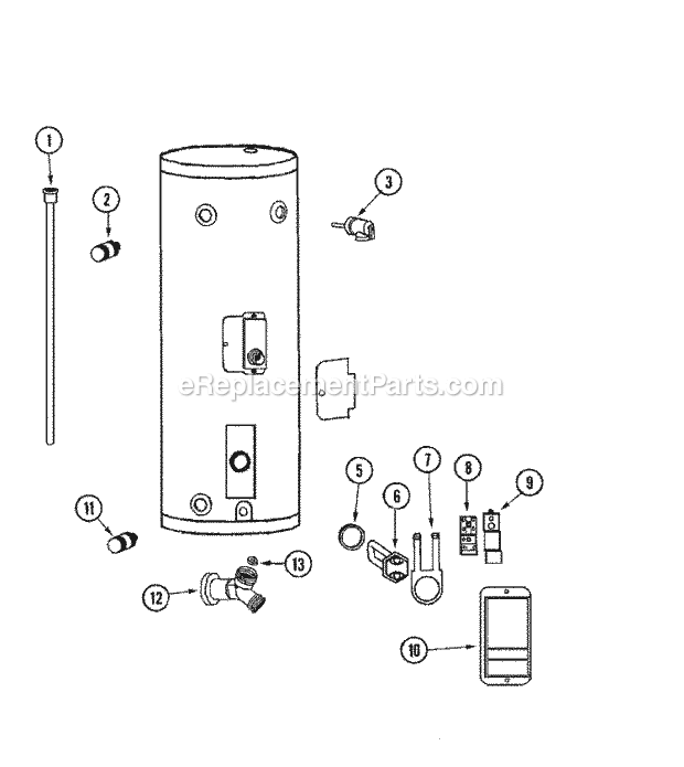 Maytag HM3301HMSE3 Electric Water Heater Body Diagram