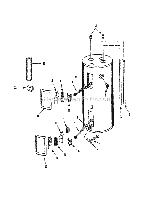 Maytag HR640DJRT Electric Maytag Electric Water Heater Body Diagram