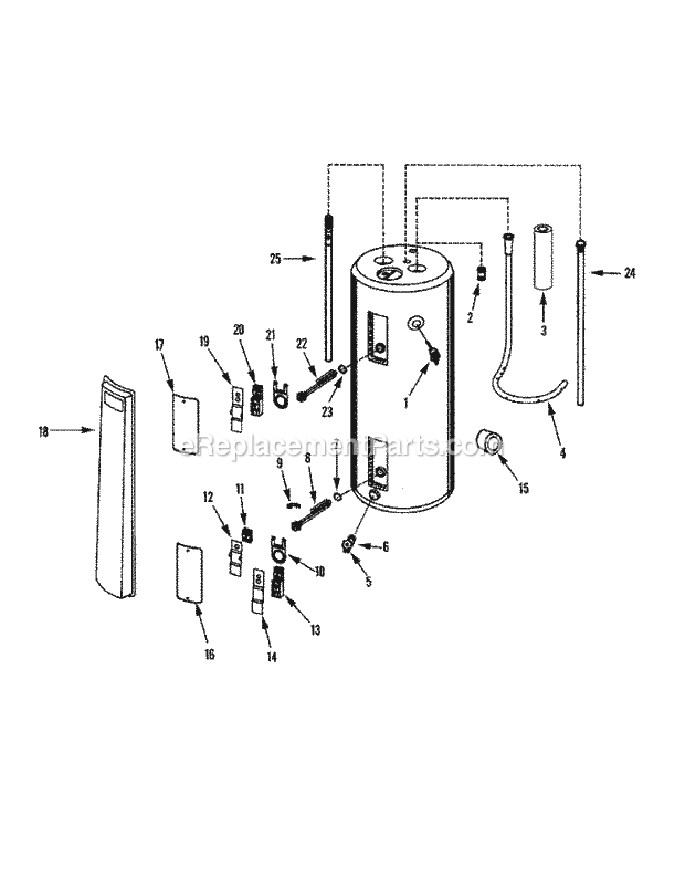 Maytag HRE31240S Electric Maytag Electric Water Heater Body Diagram