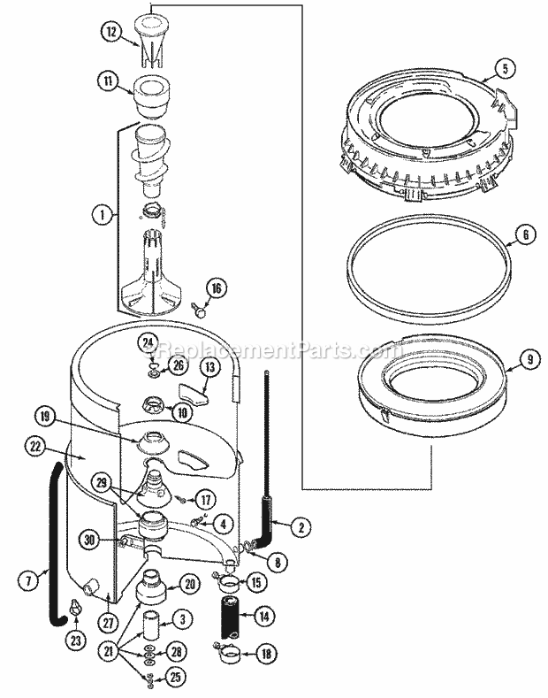 Maytag LAT1916AAE Residential Maytag Laundry Tub Diagram