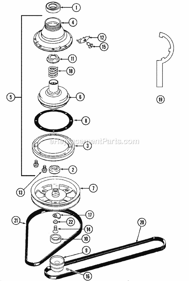 Maytag LAT2914AAL Residential Maytag Laundry Clutch, Brake & Belts Diagram