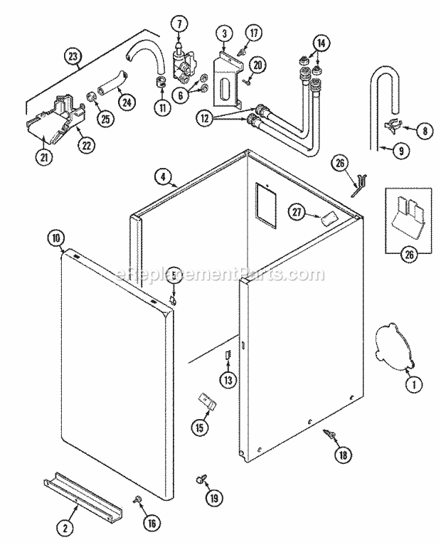 Maytag LAT3500AAE Residential Maytag Laundry Cabinet Diagram