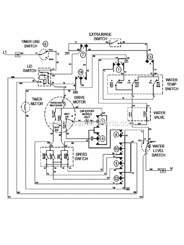 Maytag LAT3600AAE Residential Maytag Laundry Wiring Information Diagram