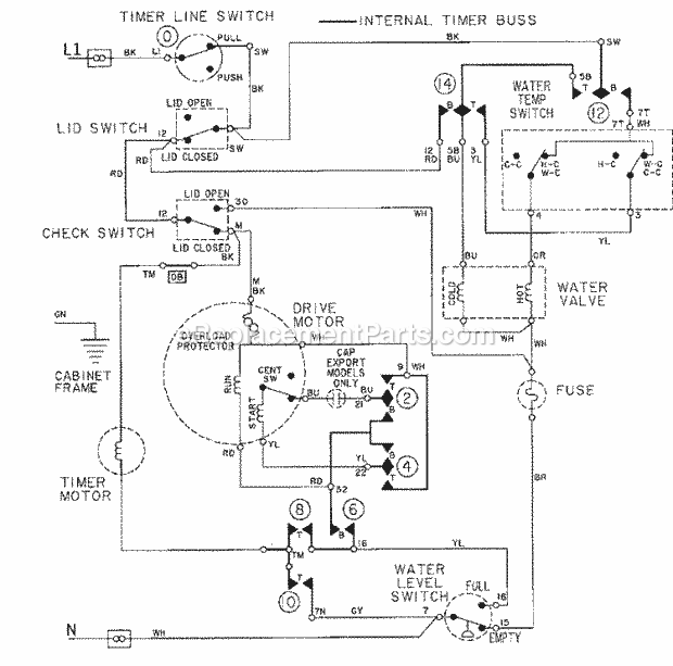 Maytag LAT5004AAW Residential Maytag Laundry Wiring Information Diagram