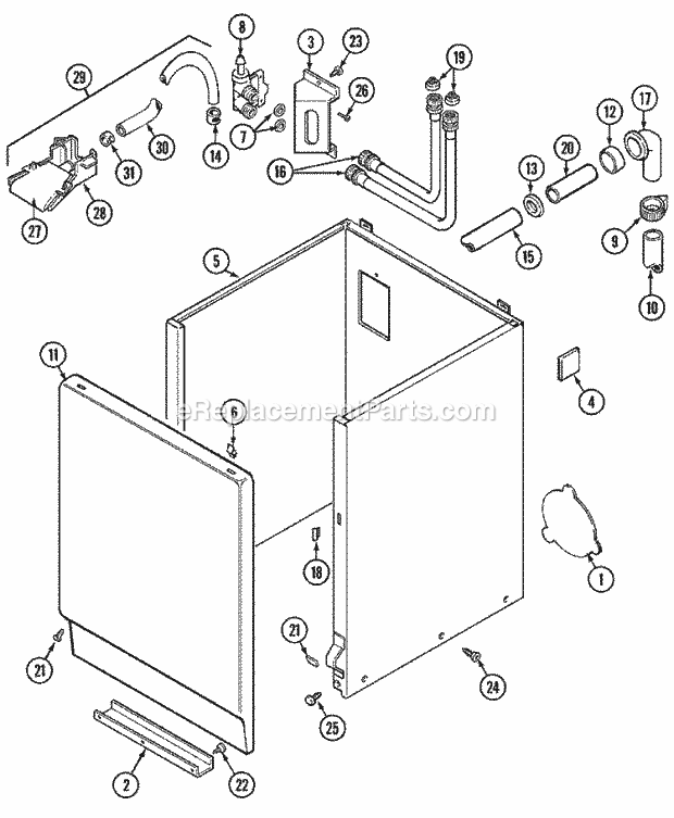 Maytag LAT5005ABW Residential Maytag Laundry Cabinet Diagram